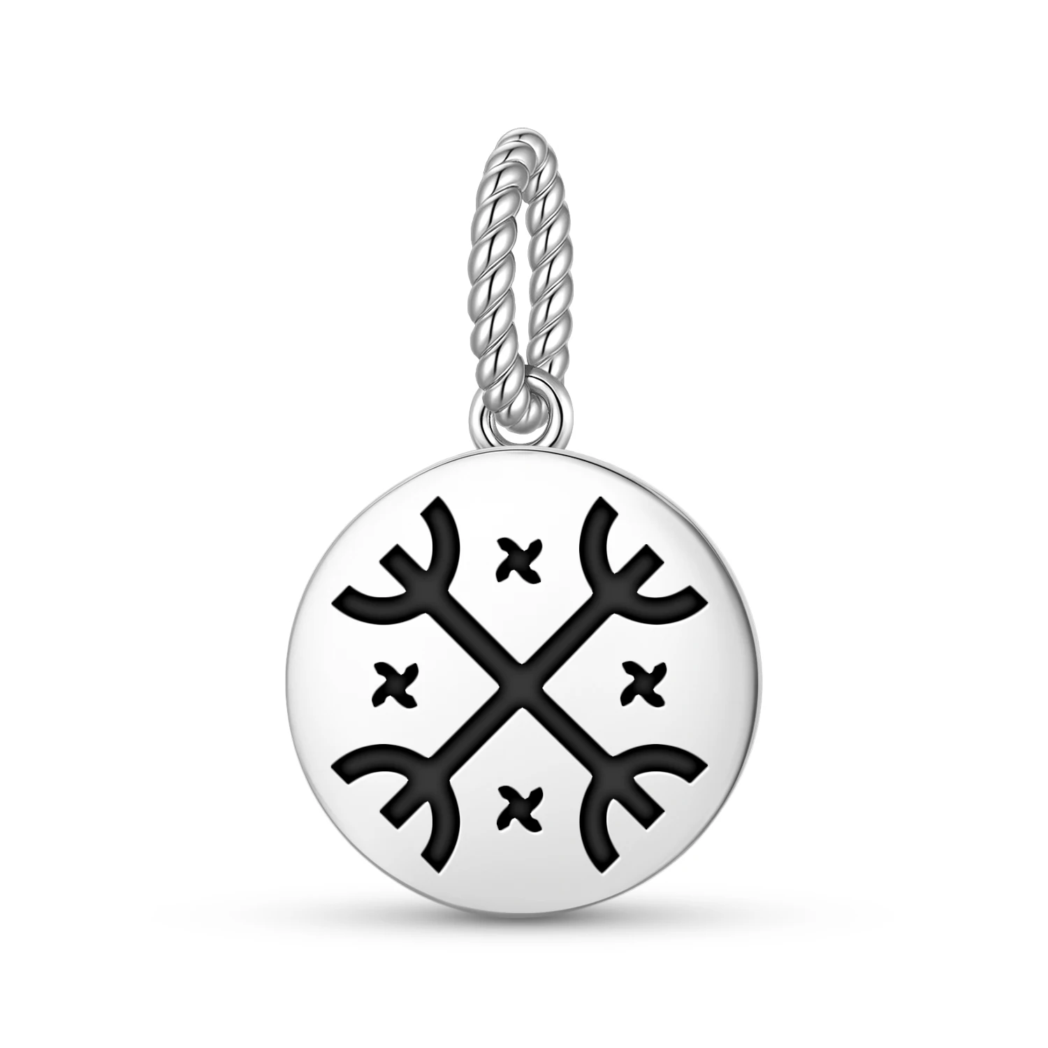 Colgante Mapuche Kultrun de Plata de Ley 925, Amuleto con Símbolo para Mujer, Pulsera, Collar, Joyería de Moda