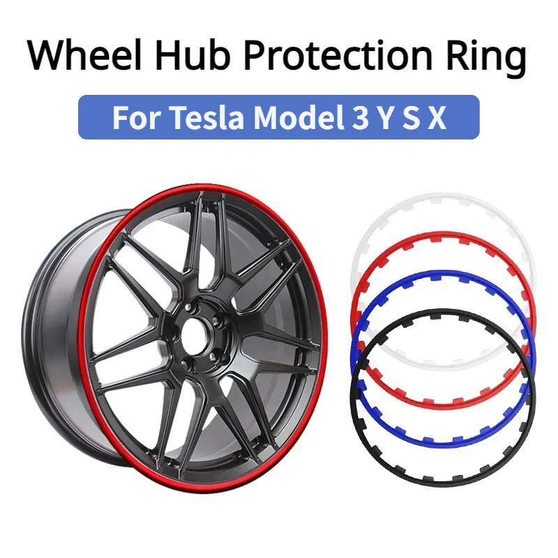 

For Tesla Model 3 Y S X Wheel Hub Protection Ring Car Rims Ring Protectors Vehicle Wheel Rims Guard Strips 16/17/18/19/20/21inch