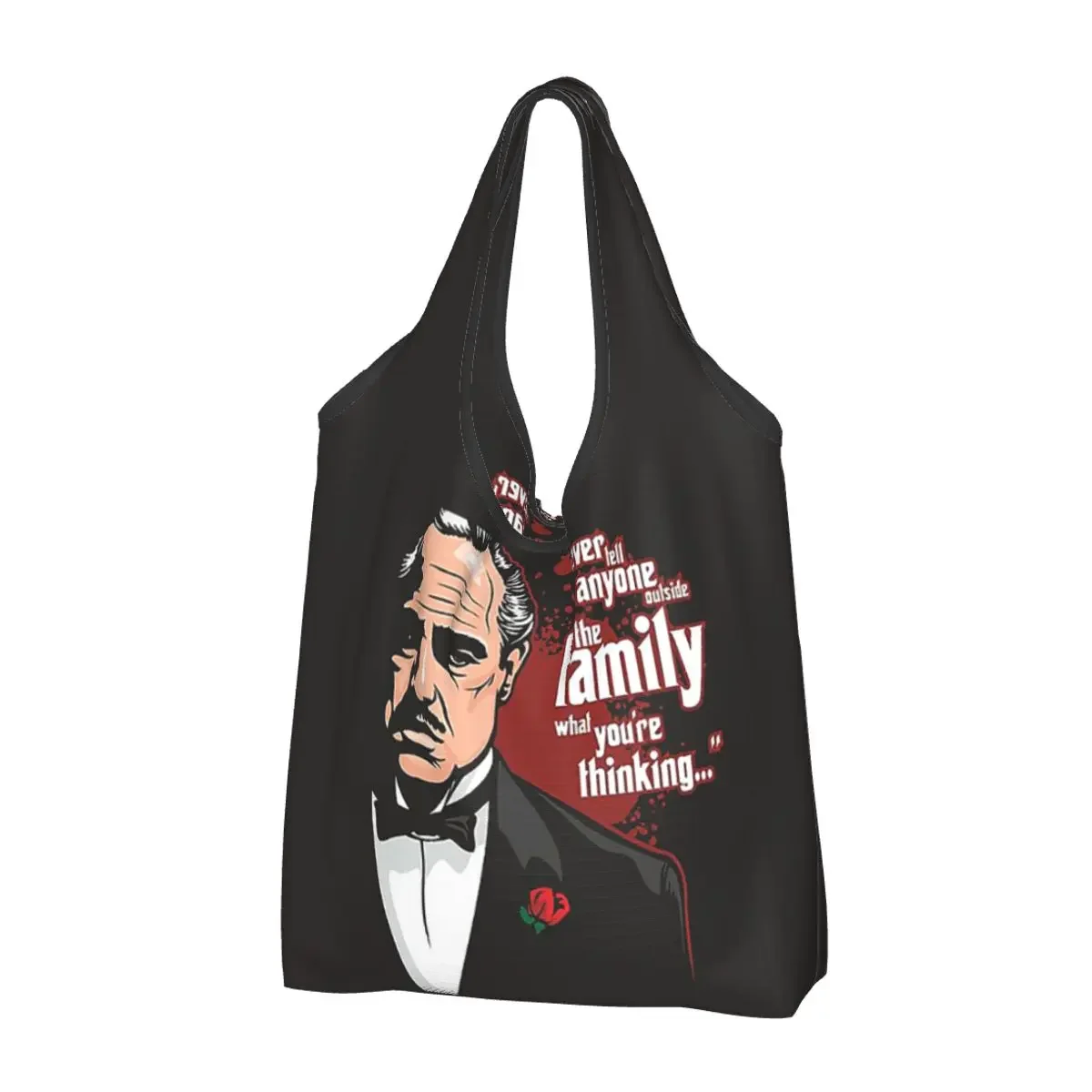 

The Godfath Portable Tote Shopping Bags Foldable Shopper Bag Grocery Handbag Shoulder Bag