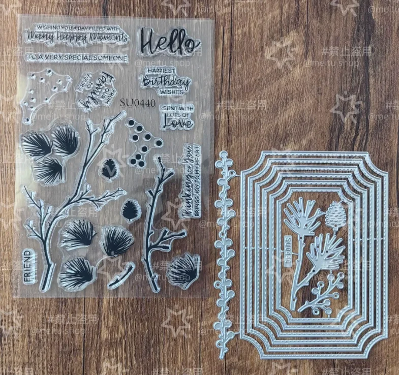Christmas Snowflake Pines Tree Autumn Pumpkins Clear Stamps Metal Cutting Dies For DIY Scrapbook Craft Decoration Greeting Card