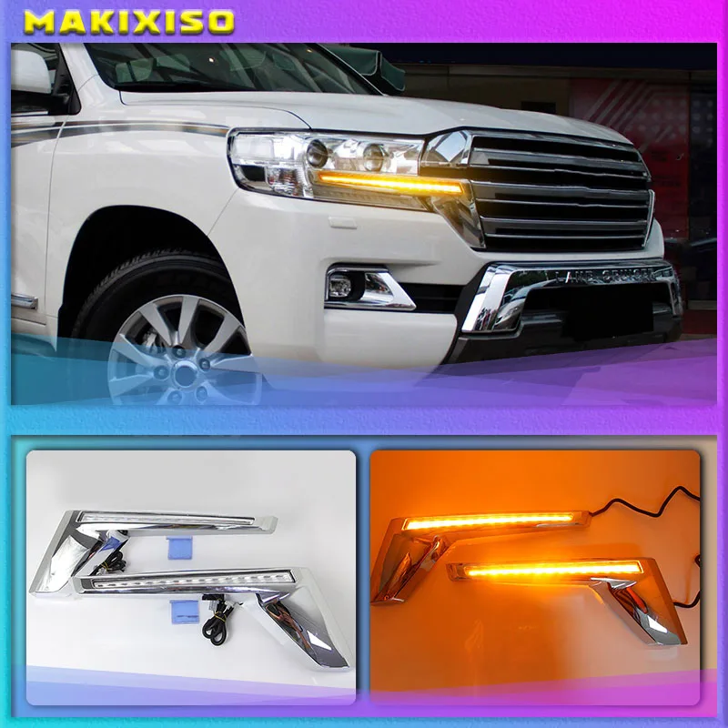 

Car Led Signal Light Fit For Land Cruiser Prado LC200 2016 2018 2019 Yellow Turn Signal LED Mirror Indicator Chrome