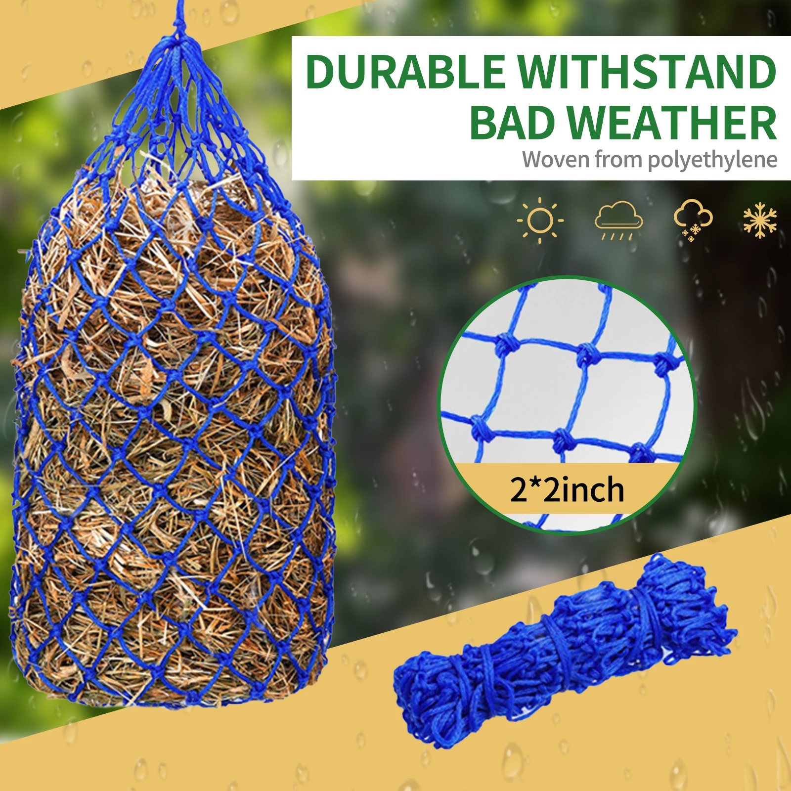 1 قطعة شبكة القش للخيول تغذية بطيئة القش حقيبة للخيول الماعز الأغنام معلقة القش المغذية حقيبة للخيول كشك مستقر Paddock تغذية