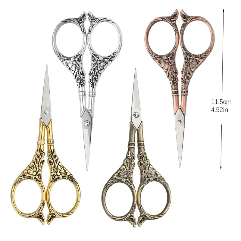 1Pc European Sewing Vintage Scissors Vintage Embroidery Retro Dressmaker Shears Scissors Fabric Tool Needlework Tailor Shears