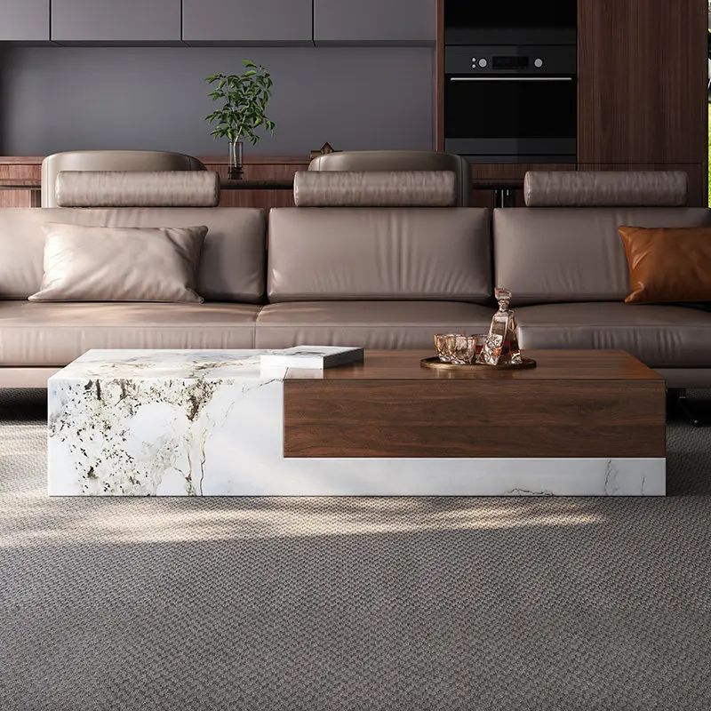 

Luxury Vintage Coffee Table Italian Furniture MinimalistModern Side Table Space Saving Mesa De Centro Living Room Furniture