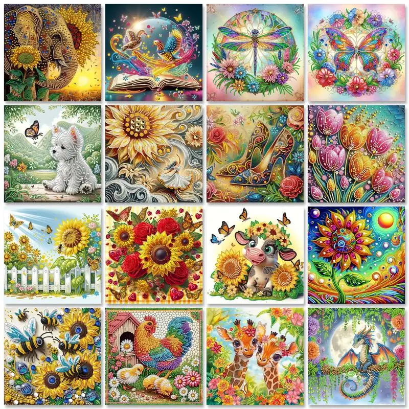 

Special Shape Diamond Art Kits for Beginners and Adults,Flower Animals Diamond Art Painting Kits for Home Wall Decoration Gift