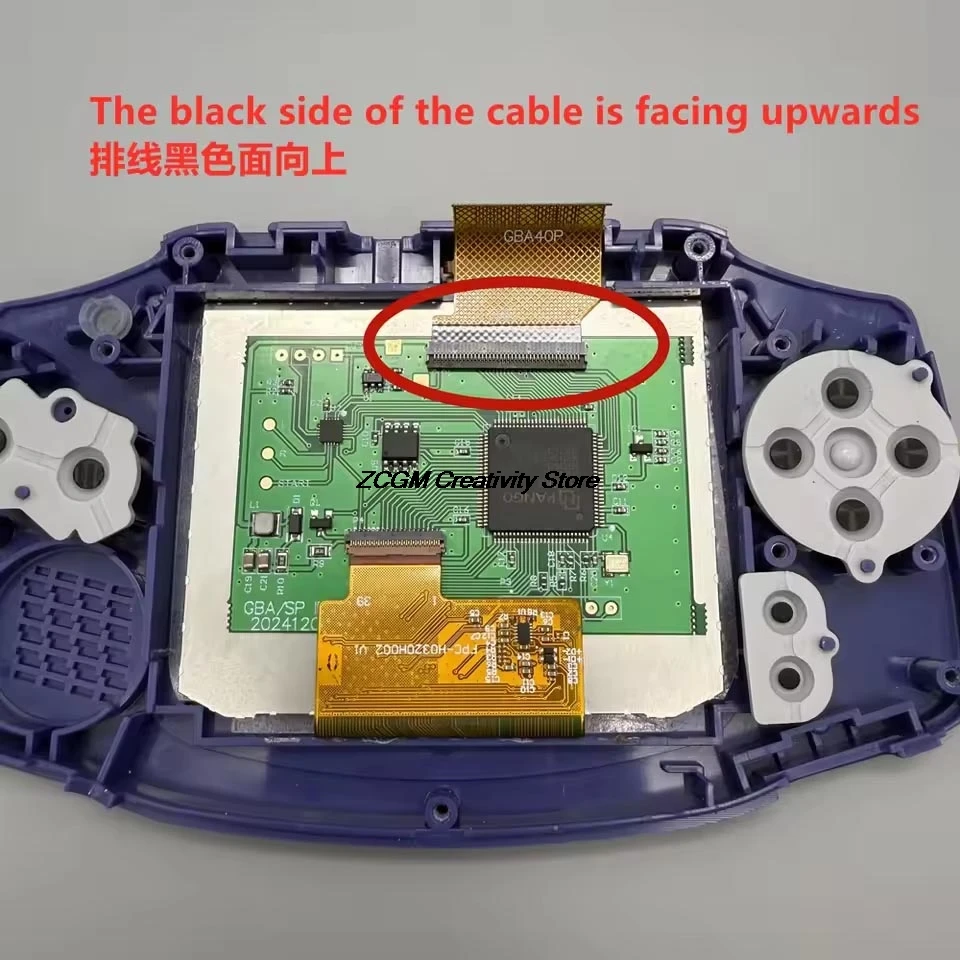GBA IPS LCD 3.0 "IPS high brightness LCD screen and shell kit for Gameboy advance GBA.no cut shell required simulating B-screen