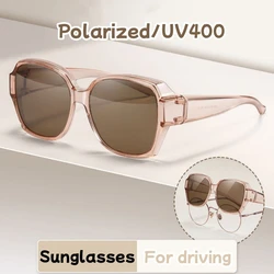 Men Sun Glasses Wear Over Prescription Glasses Square Shades Fit Over Glasses Sunglasses Polarized UV400 Sunglasses for Driving