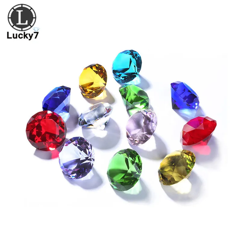 30mm K9 Crystal Sharp Bottom Transparent Glass Bare Stone Artificial Decoration 6mm--100mm Colored Glass Crystal Stones