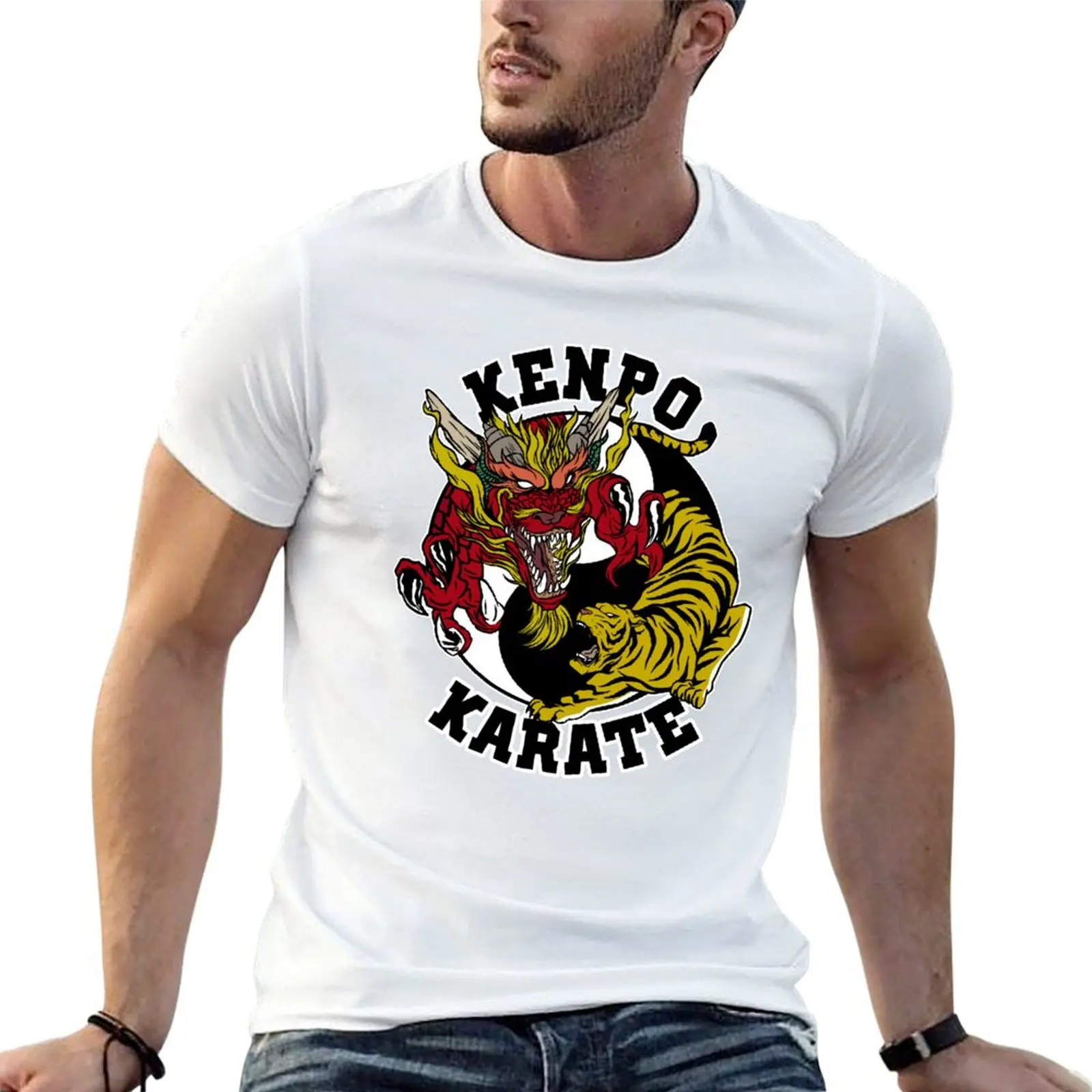 

Kenpo Karate Self Defense Tiger & Dragon Symbol T-Shirt anime t shirts oversize cotton t shirt pack T-Shirt
