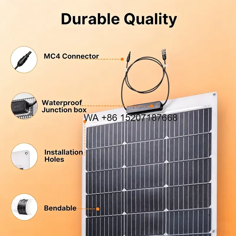Wmwmnu for SENYO Flexible Solar Panel 500W 520W High Conversion Rate Waterproof Semi-Flexible Thin-film Solar Panels PV