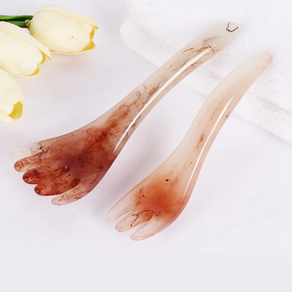 

2 шт., расческа для массажа головы, скребковый массажер, маленький портативный скребок Гуаша, стимулирует омоложение кожи, снимает усталость