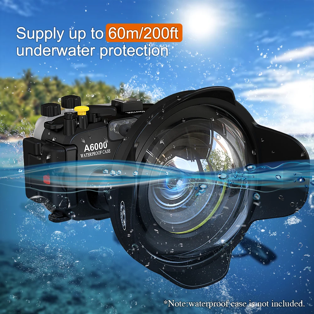 Seafrogs 67mm Optical Fisheye Lens Shade Wide Angle 67mm Lens Underwater Waterproof Lens for Canon Nikon Fuji