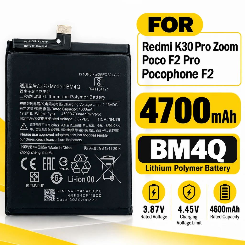 4700mAh BM4Q Replacement Battery For Xiaomi Redmi K30 Pro Zoom / For POCO F2 Pro Mobile Phone Repair Battery Replacement Cell