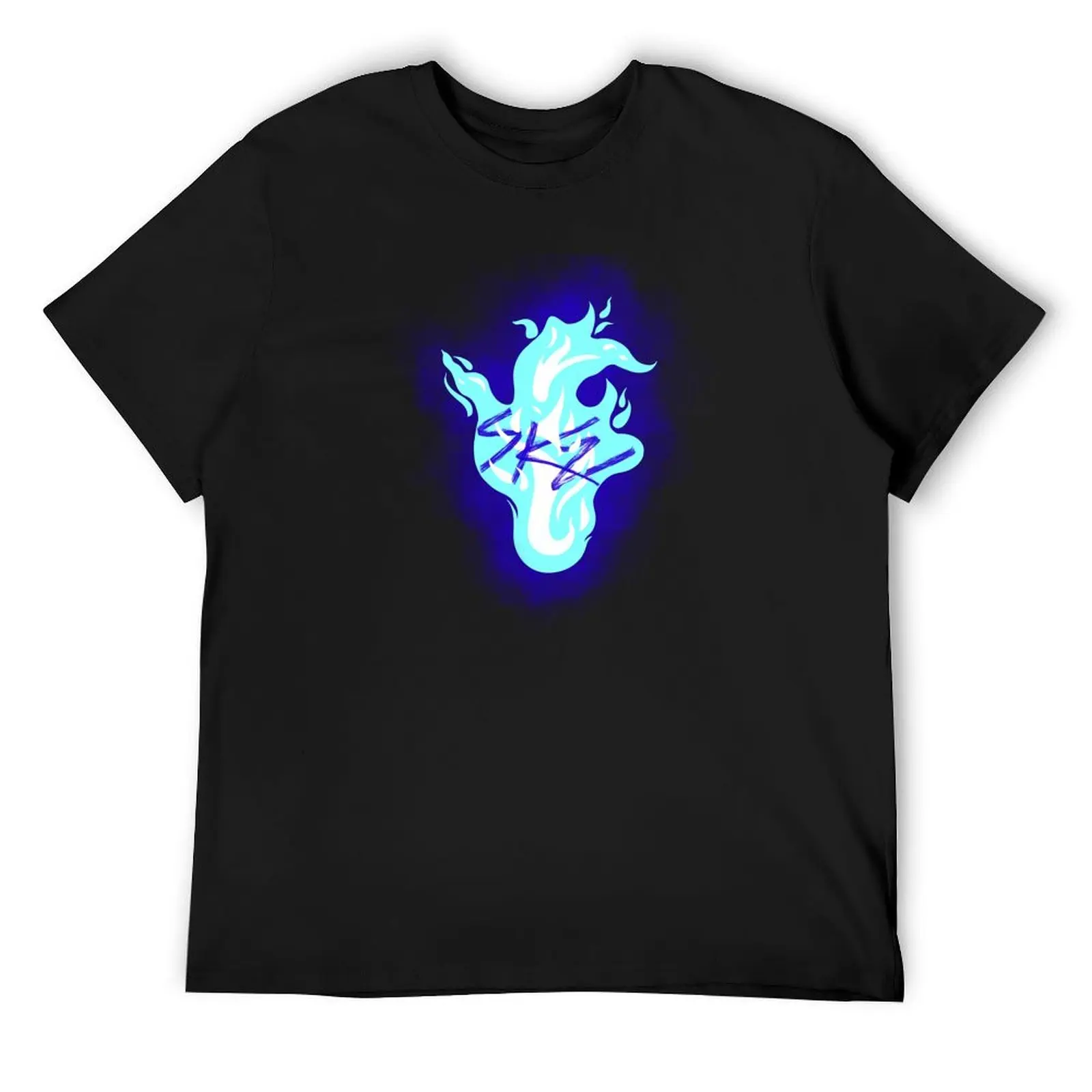 SKZ-футболка Dokkaebi Fire, забавные футболки, лето 2021, одежда в стиле аниме с синим замком, мужская футболка с короткими рукавами