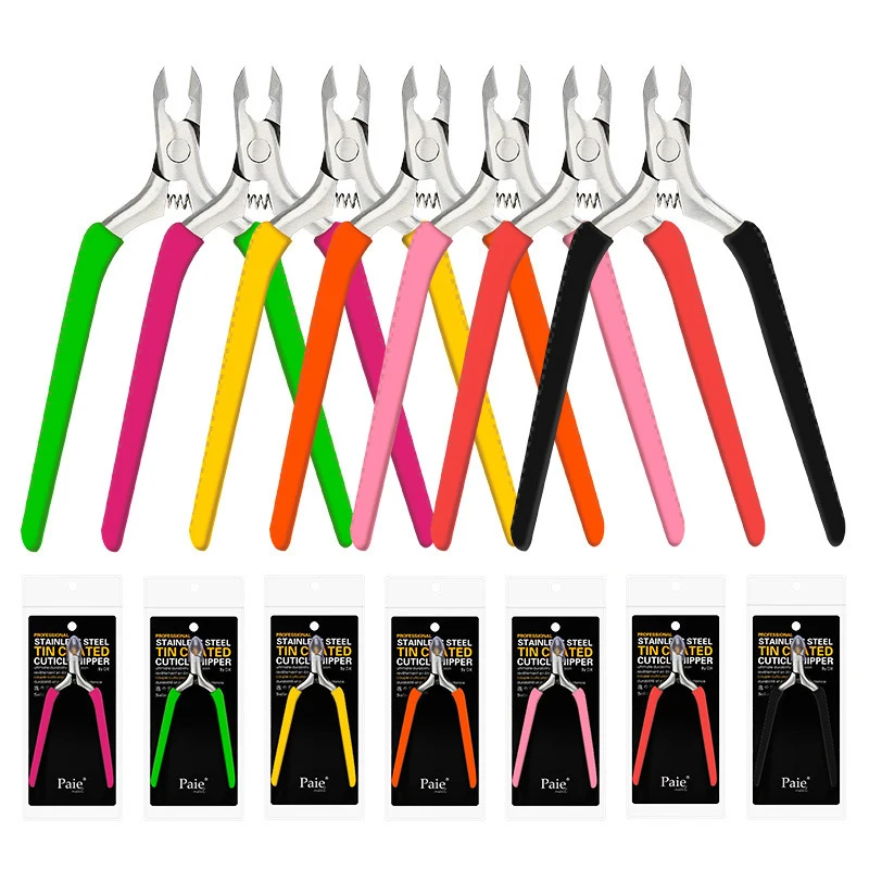 Colorful Olecranon scissors Toenail Ingrown Dead Skin Remover Nail Art Cuticle Nipper Clipper Edge Cutter Manicure Plier Tool