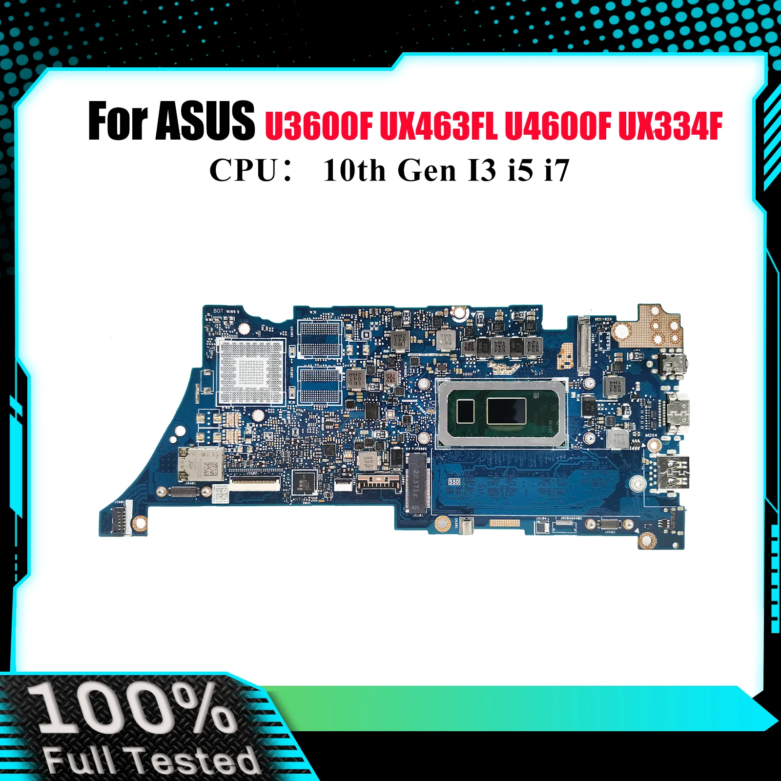 

UX334FA Материнская плата для ноутбука ASUS ZenBook U3600F UX334FL U4600F UX334F UX463FL UX334FA Материнская плата с 10-го поколения I3 i5 i7 fast