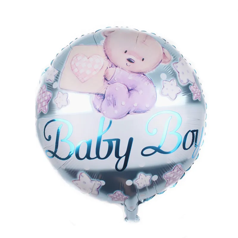 10 sztuk 18 Cal niedźwiadek okrągłe balony foliowe Baby Boy Baby Girl dekoracja urodzinowa Baby Shower balon z helem