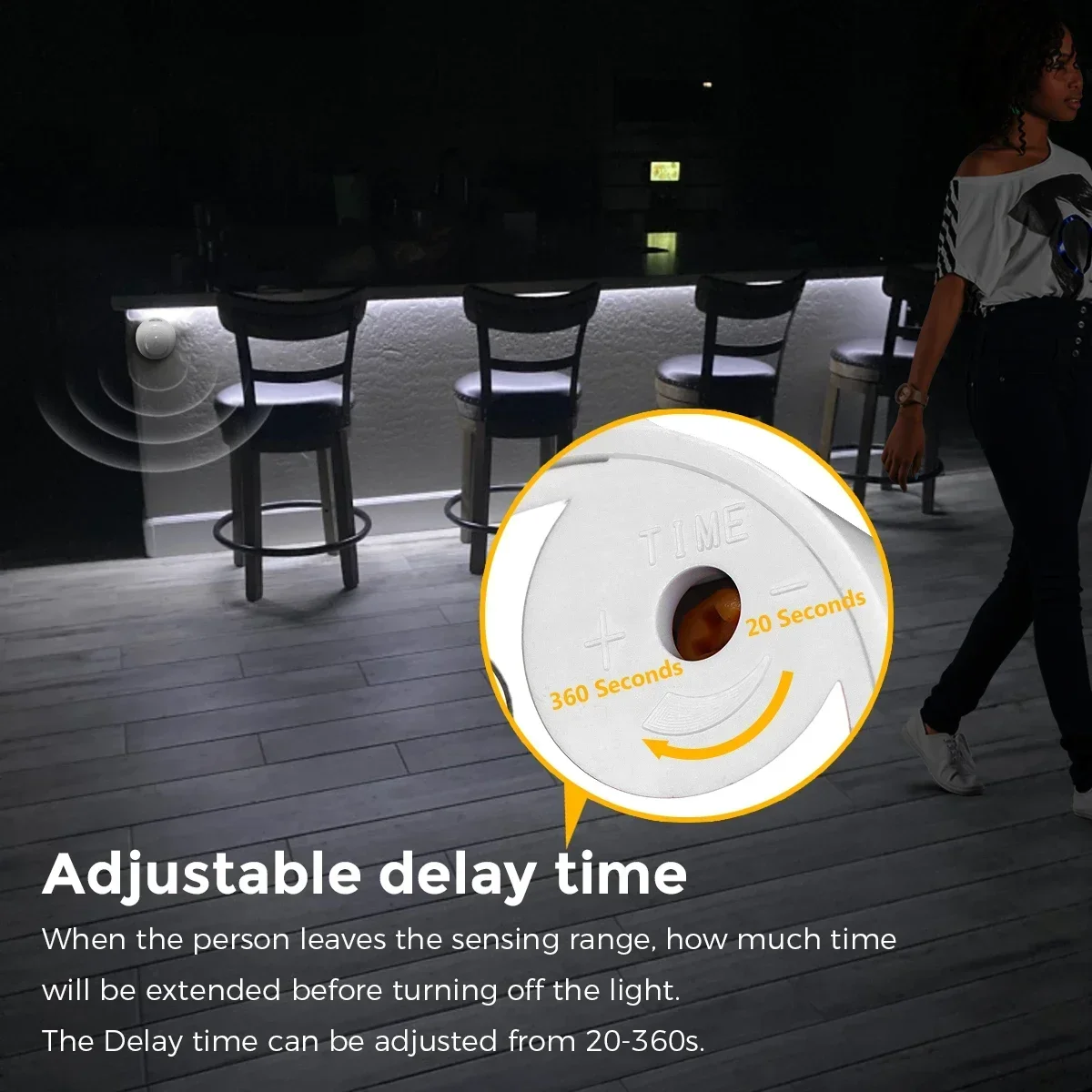 Sensitive Delay Time Adjustable PIR Motion Sensor LED COB Strip Light USB 5V Powered DIY Cuttable For Corridor Stairs Bedroom