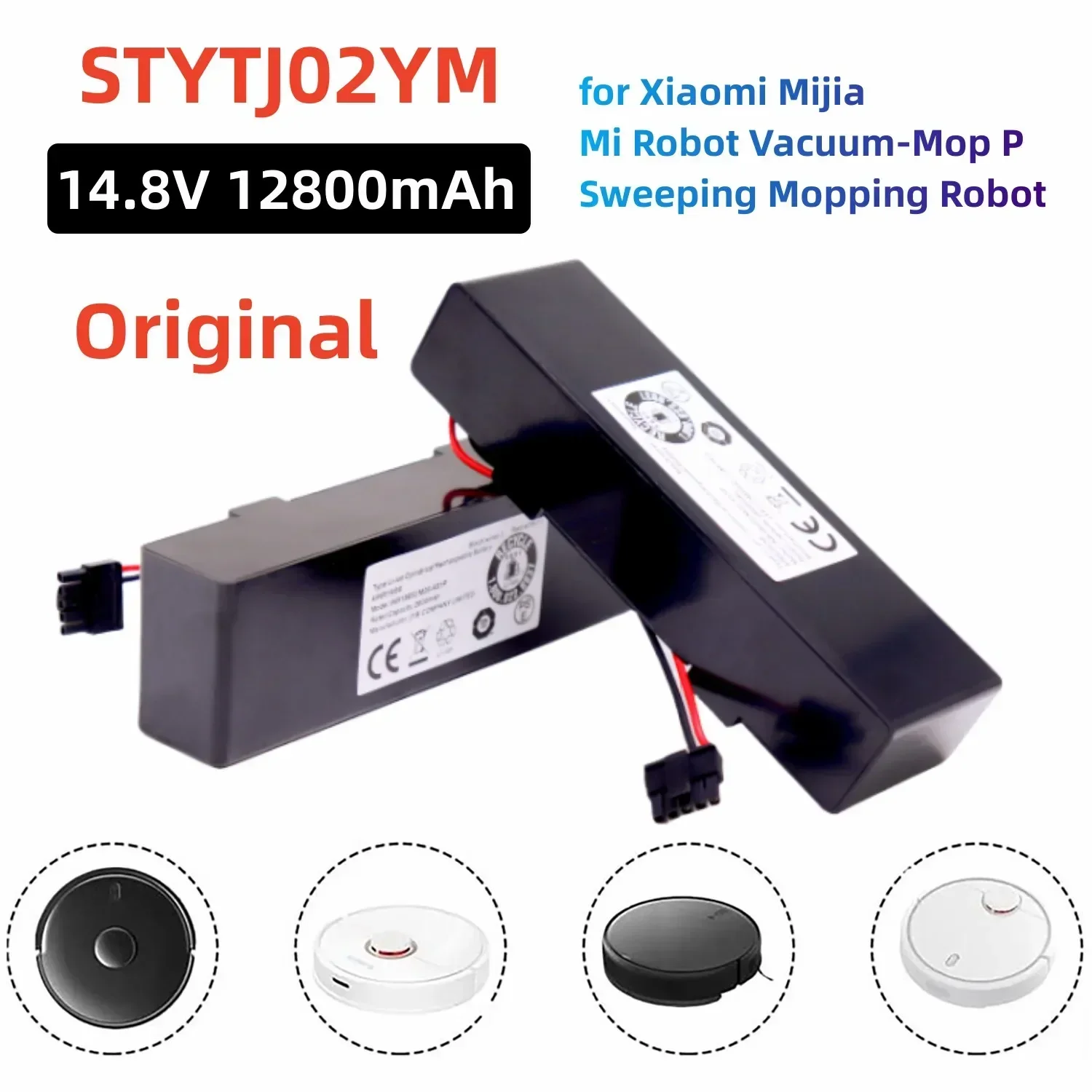 

14.8V 18650 4S1P 12800mAh Sweeper Battery for Xiaomi Mijia Mi Robot Vacuum-Mop P Sweeping Mopping Robot STYTJ02YM Li-ion Battery