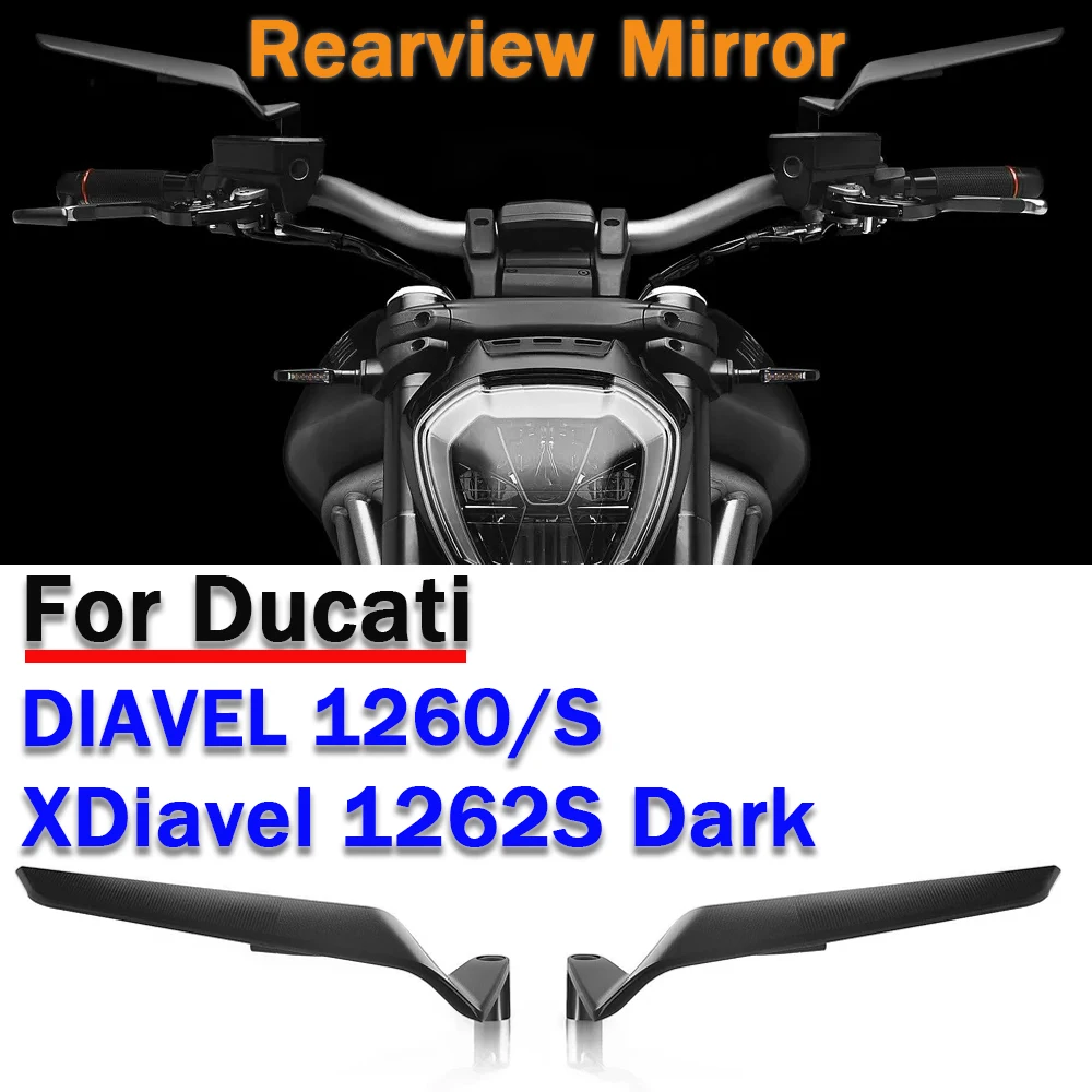 

For Ducati XDiavel 1262S Dark 2021-2023 DIAVEL 1260S 2019-2020 Motorcycle Rearview Mirror Stealth Mirrors Rotatable Side Mirrors