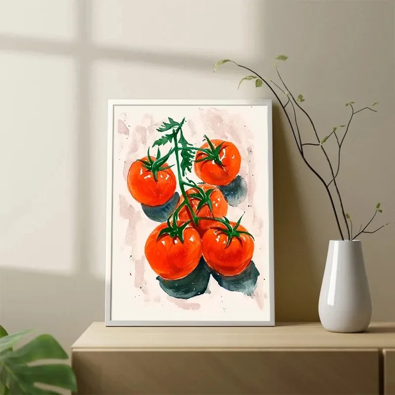 Multiple sizes 1pc frameless Canvas Painting Kitchen Fruit Pineapple Peache Pear Watercolor Posters and Prints Canvas Paintings