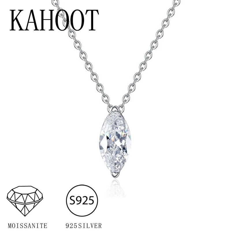 

925 silver 1 carat horse eye moissanite special-shaped necklace niche fashion sense minimalist men and women couple necklace
