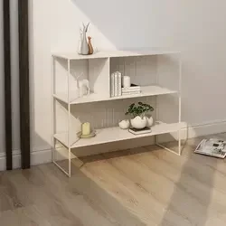 

-Nordic modern iron shelf multi-layer into the wall porch table simple balcony living room storage bookshelf table