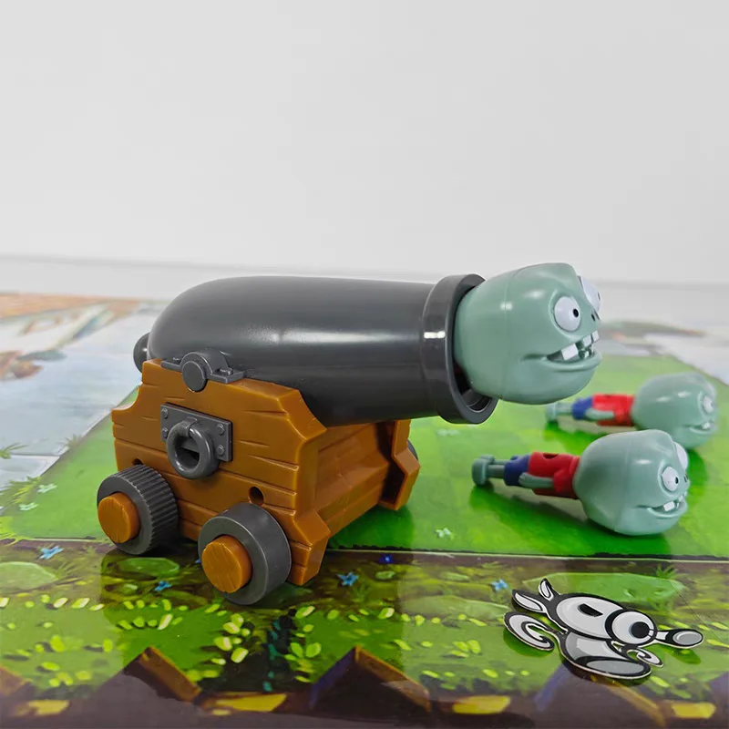 New Plants Vs. Zombies Toy Little Ghost Zombie And Cannon Return Function Vehicle Catapult Doll Toy Children'S Birthday Gifts