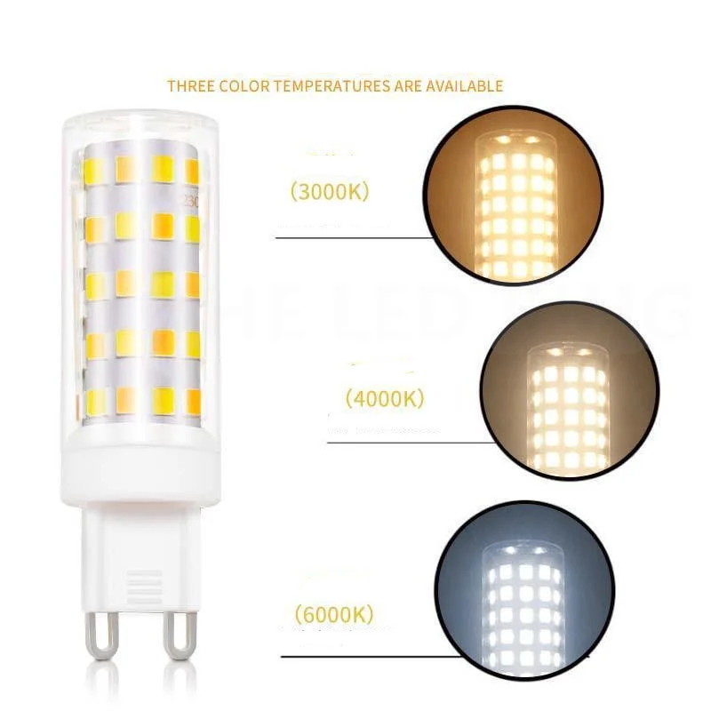 หลอดไฟ LED G9สว่างจ้า6W 9W 12W15W 18W 220V เซรามิกส์หลอดไฟ LED G9หลอดไฟ COB