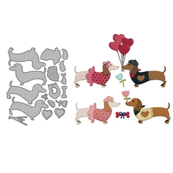 MangoCraft Love Pet Dogs Couples Cutting Dies Valentine's DIY Scrapbooking Supplies Metal Dies Knife Mold For Card Albums Decor