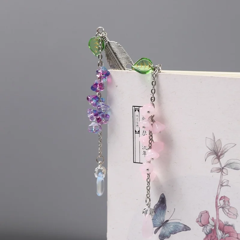 Bouquet Tassel Bookmark Metal Retro Book Page Folder Handmade National Style Pendant Gifts Student Bookmarks Stationery Product