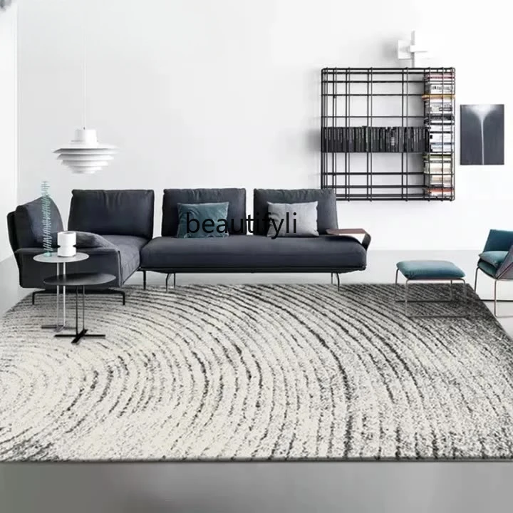 Nordic light luxury gray imported carpet bedroom full floor modern living room sofa coffee table floor mat