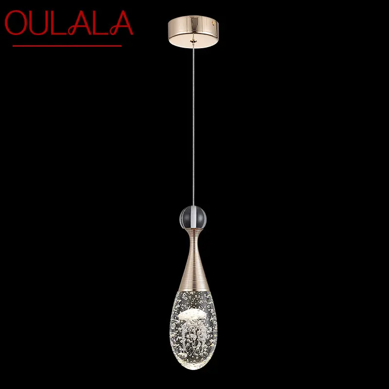 

OULALA Modern Pendant Lamp Originality Handmade Jellyfish Crystal LED Chandelier Lighting for Bedroom Dining Room