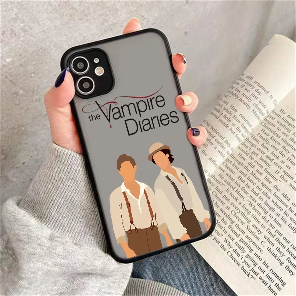 The Vampire Diaries Damon Elena Stefan Phone Case for iPhone 15 14 13 12 11 Pro Max X Xs Max XR SE 2020 8 7 Plus Hard Cover