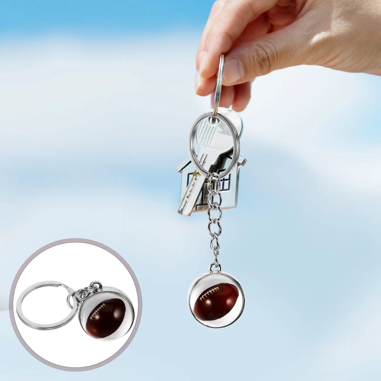 Sport Ball Keychain – Lightweight Durable Key Ring for Bags, Cars, Doors, Parties, Gifts & Souvenirs