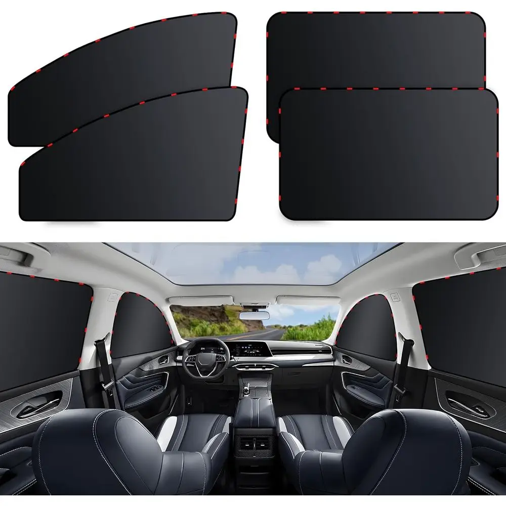 

4-Pack Blackout Car Window Curtains for Privacy and Travel Use
