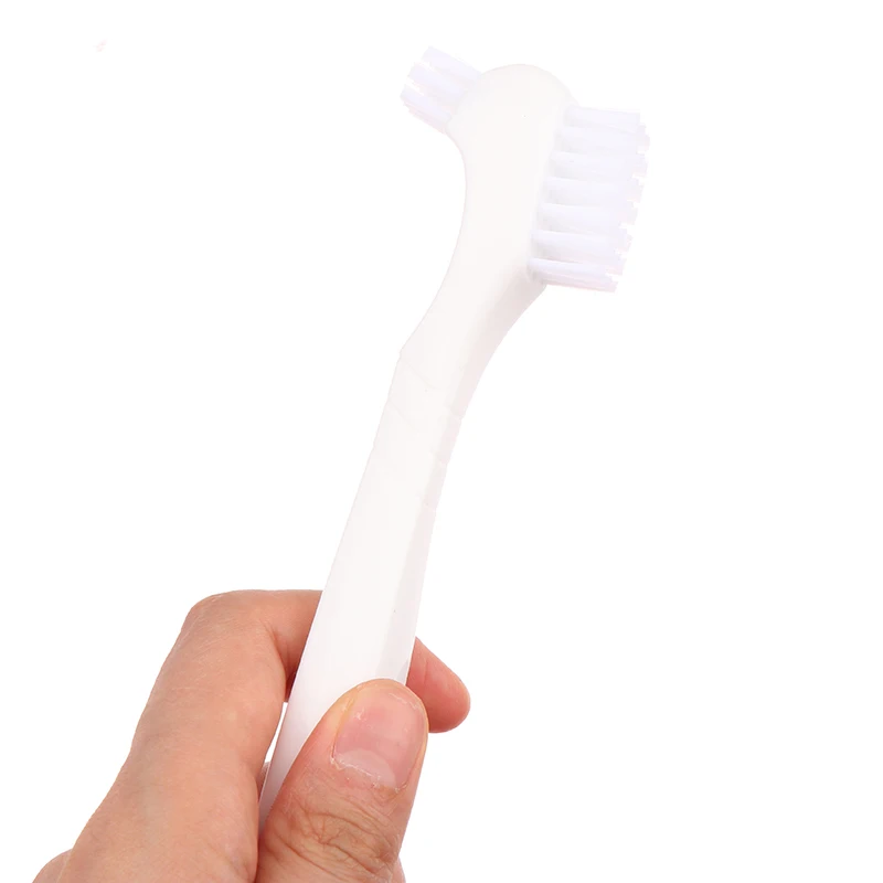 

1 шт., зубная щетка для протезов, жесткая/мягкая двойная щетина для вставных зубов, отличная щетка для всего очистки для мужчин и женщин