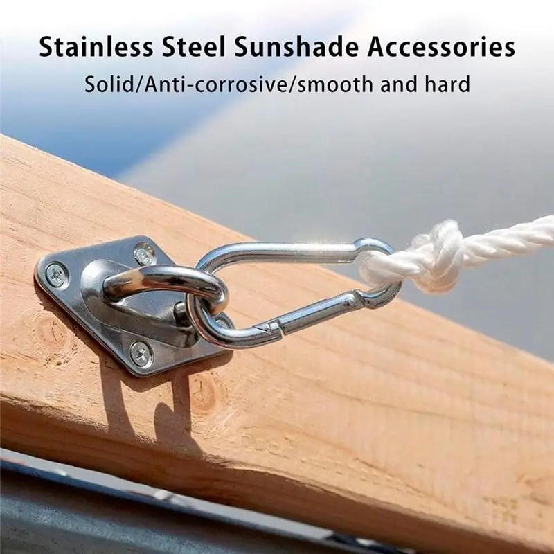 BHBD-Shade Sail Fixing Kit Sun Shade Hardware Kit 6 Inch For Triangle Rectangle Sun Shade Sail Installation