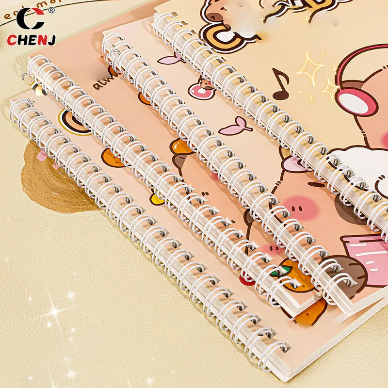 Mode Verdickte Wasserdichte Notebook Cartoon Capybara Linie Kreis Nette Tagebuch Buch Prüfung Vorbereitung Ressource Organizer Notebook