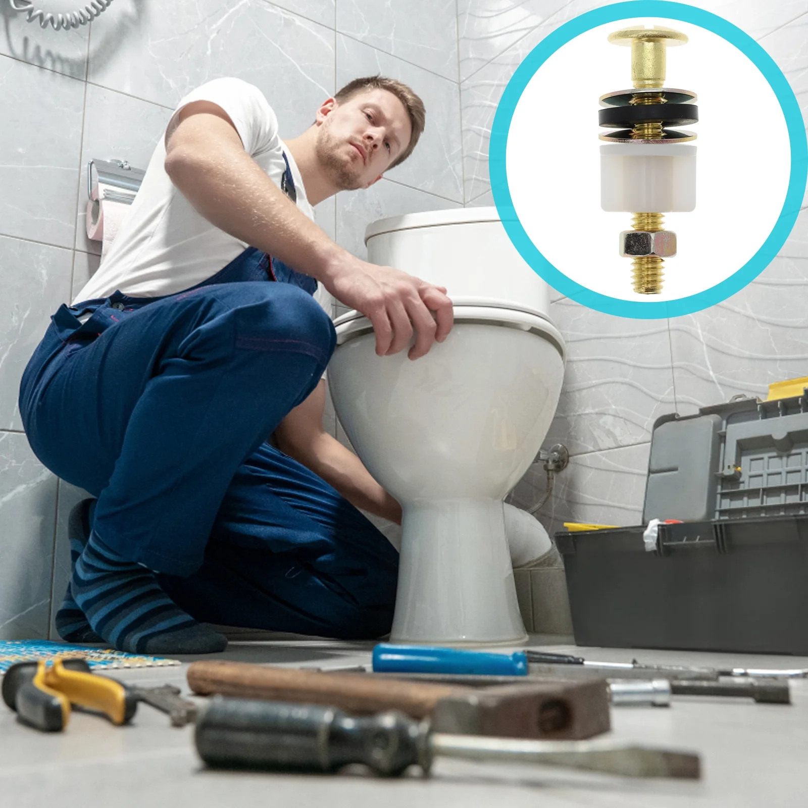 

2Pcs Universal Toilet Seat Bolts Screws Replacement Fixing Screws Mounting Bolts Durable Toilet Seat Accessories