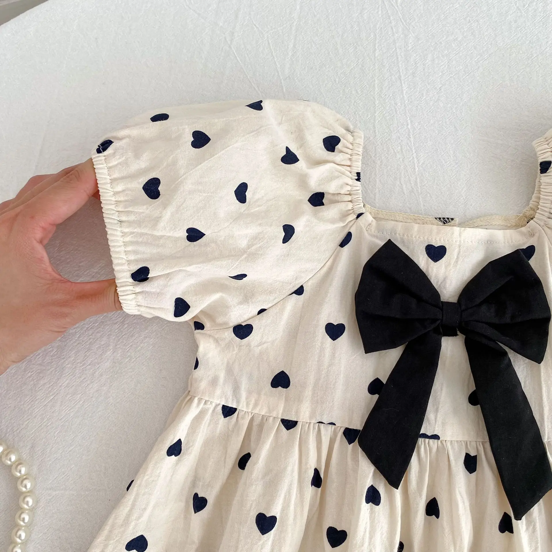 2026 Neues Frühlings-Schwesterkleid 2-6 Jahre Mädchen Partykleid Baumwolle Kinder Herzförmiges Kleid 0-24 Monate Baby Mädchen Kurzarm Bedruckter Strampler – Detail 25