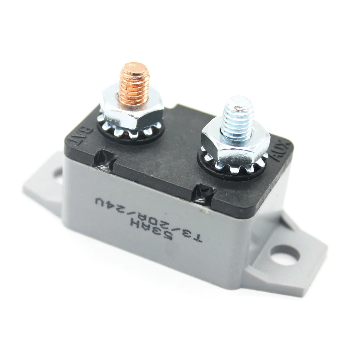 

Manual Reset Circuit Breaker 20a 24V Plastic Body IP66 Waterproof Mounting Bracket for Chargers Audio Automotive Trucks