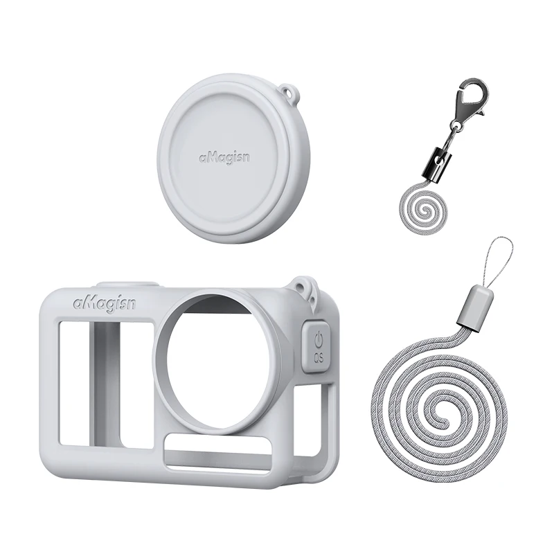 Funda protectora de silicona con cubierta de lente, cubierta de protección resistente a los arañazos para DJI Omso Action5Pro, accesorios de cámara