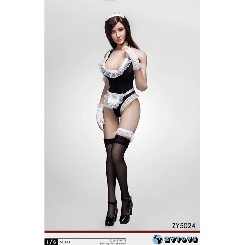 

Maid Costume 1/6 Scale Female Soldier Sexy Cute Girl Clothes Shirt Socks for PH TBL Action Figure Women Body OB OD Doll Model