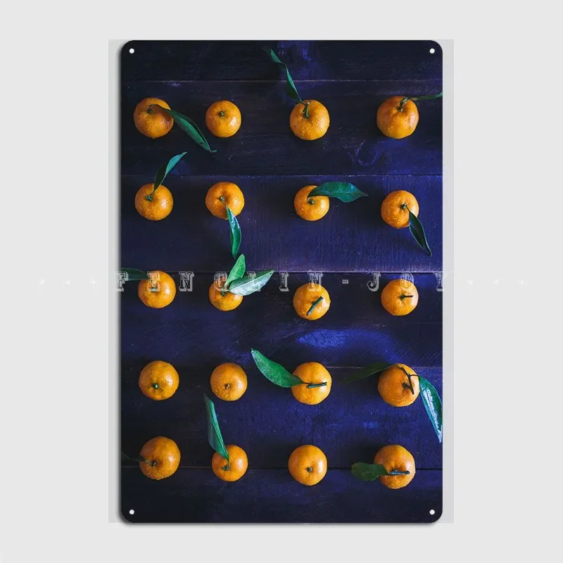 لوحة معدنية من الماندرين الناضجة الطازجة ملصق سينما جراج غرفة المعيشة ديكور جدار ديكور تين تسجيل ملصق