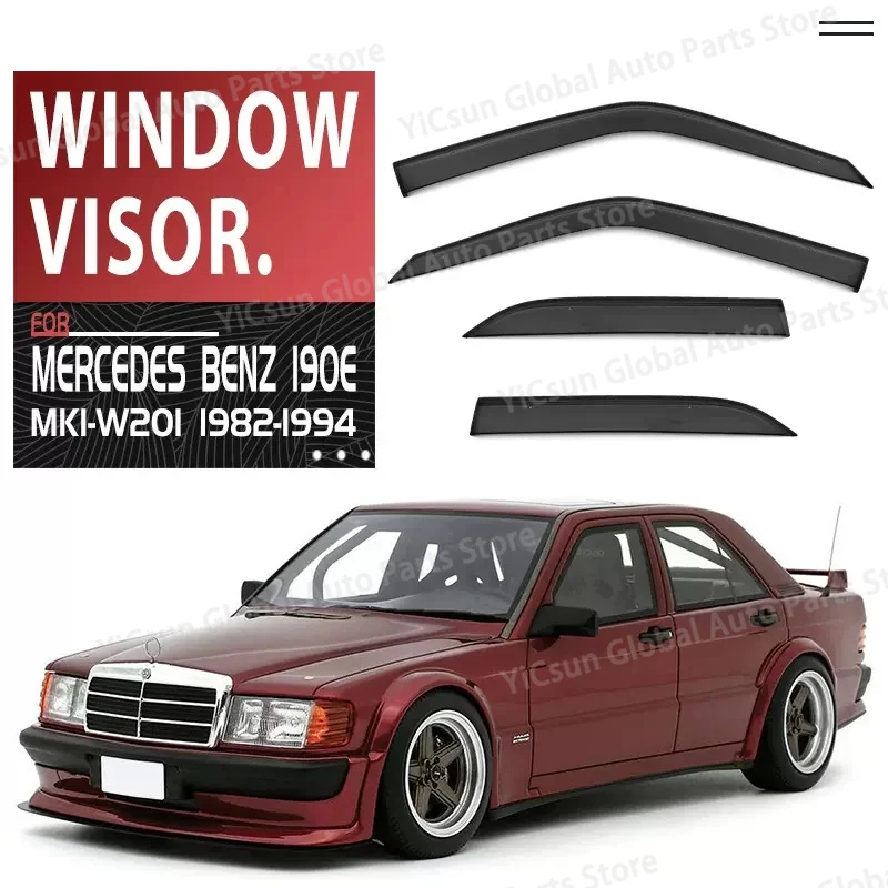 Para Mercedes Benz W201 190E 1982-1994 visera de ventana protectores contra el viento protector contra la lluvia visera de puerta cortinas de ventilación