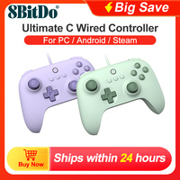 8Bitdo Ultimate C Wired Controller PC Gamepad Joystick Compatible with Windows 10 11 Android Raspberry Pi Steam Deck Turbo funct