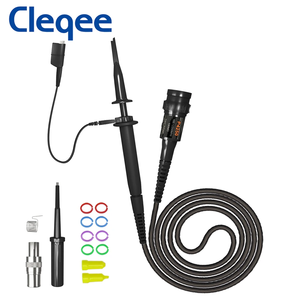 Cleqee P4250 100X Oscilloscope Probe 100:1 250MHz 2KV High Voltage For Oscilloscope Safety Insulated BNC Plug UniversalInterface