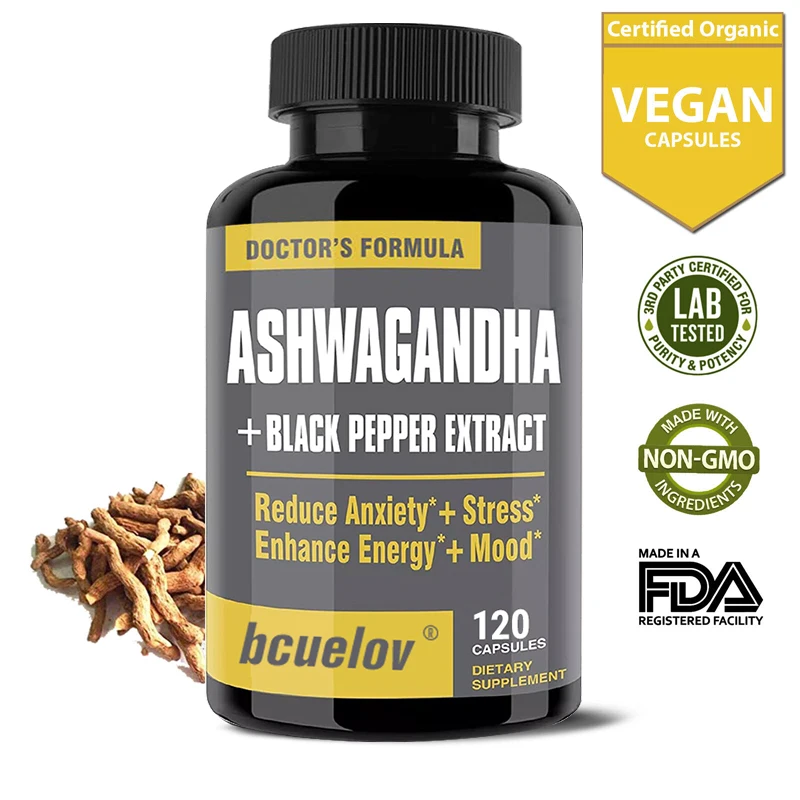 

High-potency 2700 mg of Ashwagandha helps with stress response, boosting energy and mood support.