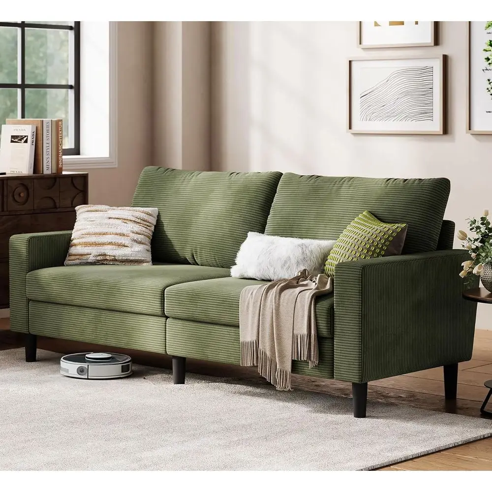 

Диван-софа Loveseat для гостиной, Comy Corduroy Soa, регулируемая глубина сиденья, очень глубокие сиденья, массив дерева, съемный чехол